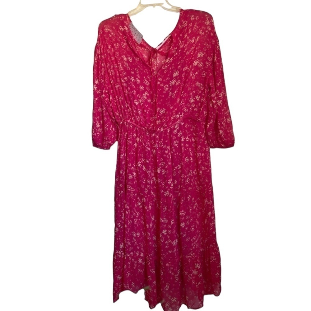 NWT- Free People Raspberry Combo Boho Midi Dress. Size XS - Picture 4 of 8